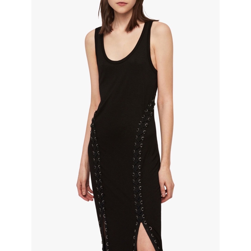 All Saints Daner black long dress